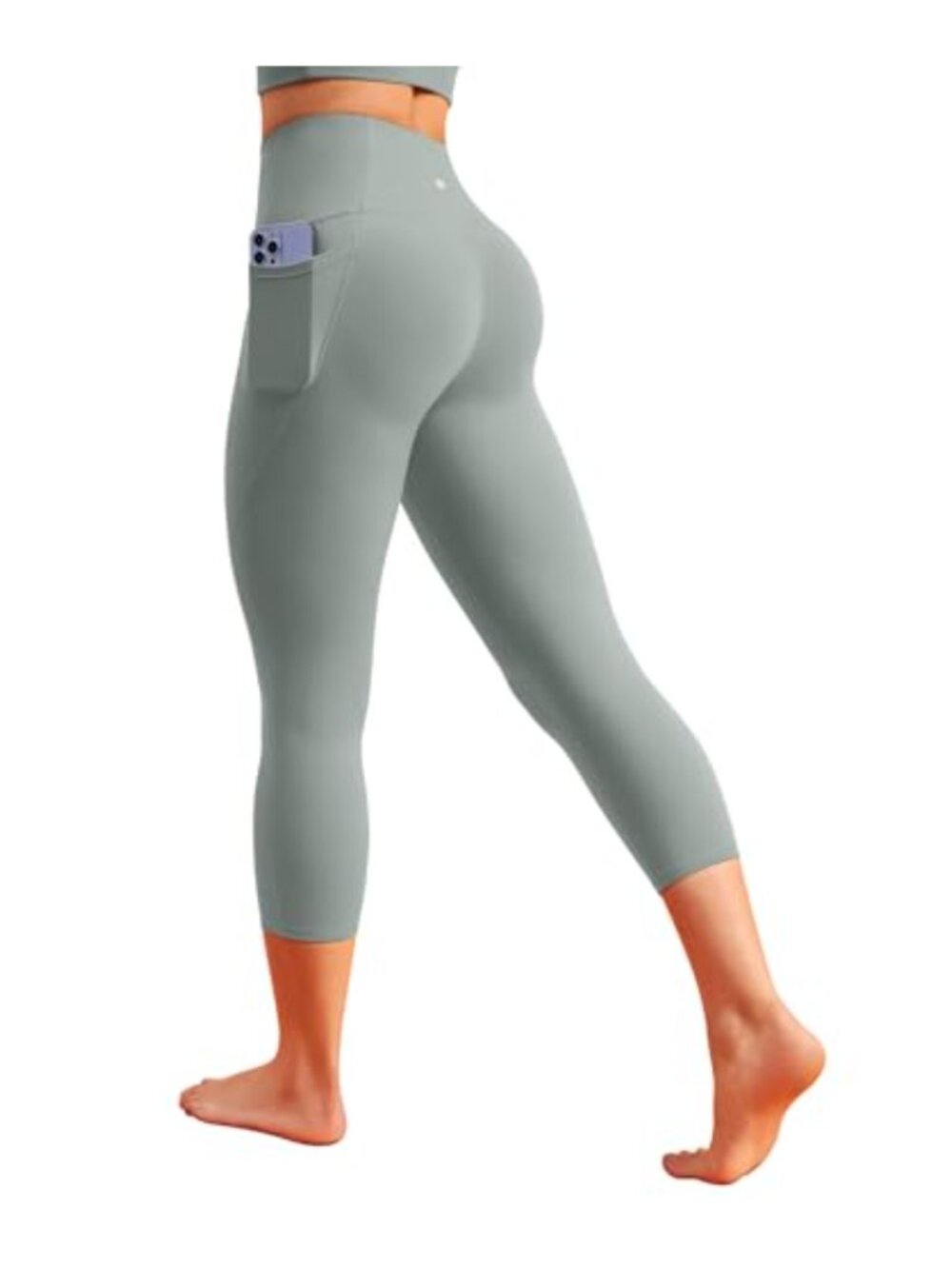 19" Capri Leggings High Waisted Butt Scrunch Workout Yoga Pants with Pockets